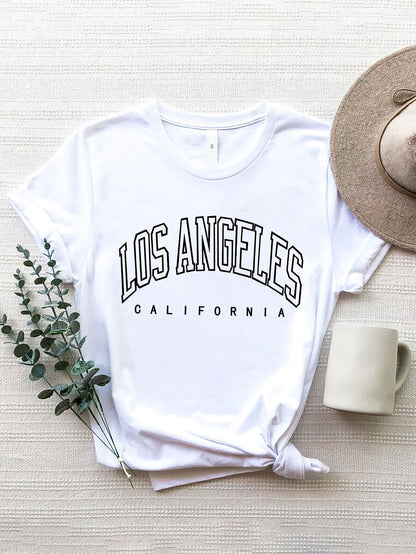 LOS ANGELES CALIFORNIA Round Neck T-Shirt